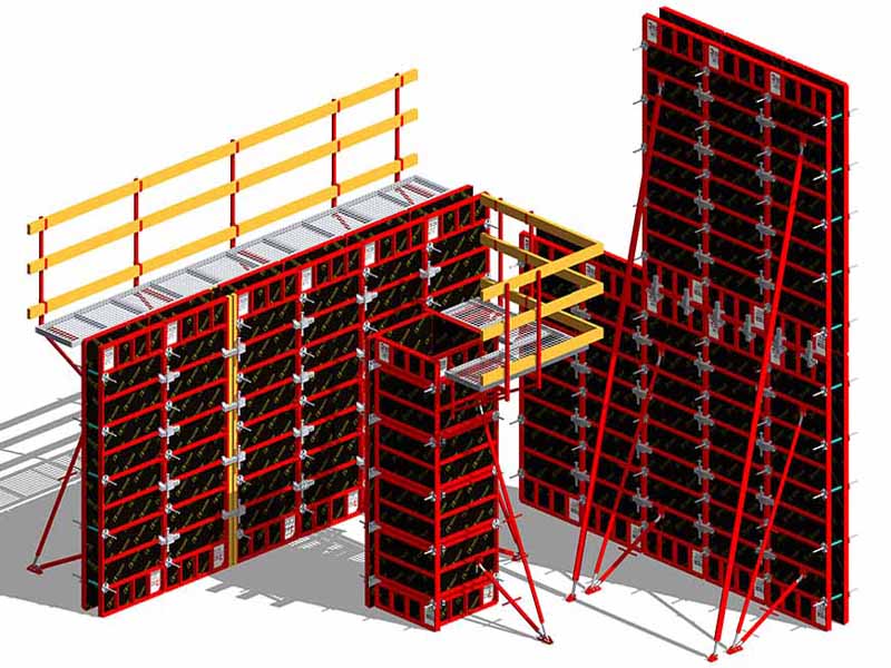 Specyficzna koncepcja formworks dla kolumny i instalacji